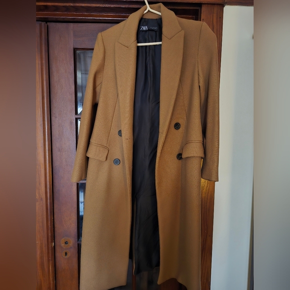 Zara | Double Breasted Wool Blend Coat - Picture 5 of 5